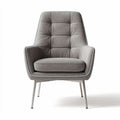 Pink upholstered armchair with tufted back and wooden legs 80 x 75 x 80cm