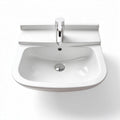Ceramic bathroom sink with overflow and chrome faucet in white 60 x 45 x 15cm